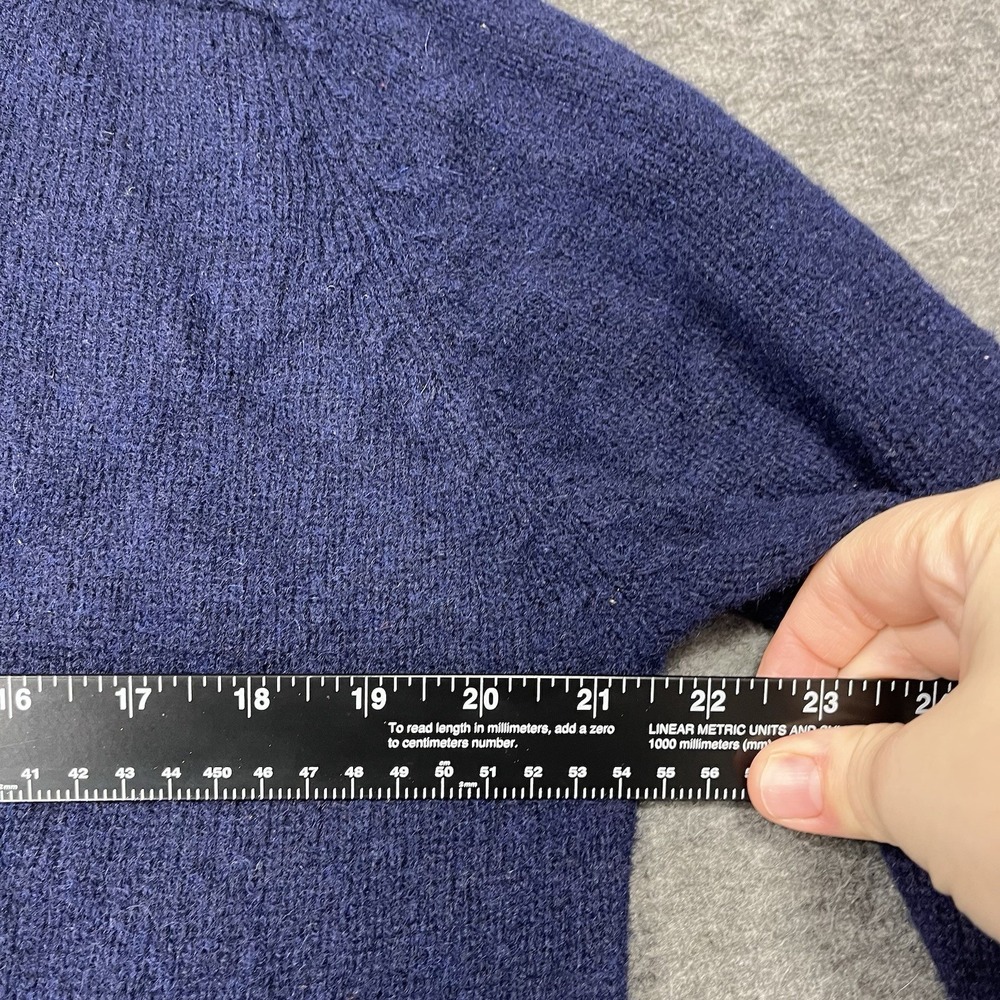 Vintage 1970s Izod Lacoste Sweater Mens Large Blue 100% Wool Long Sleeve - Picture 10 of 16